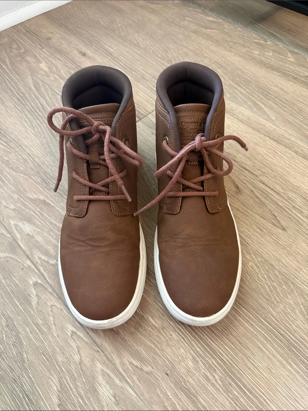 Levi's Brown Leather Chukka Boots with White Sole